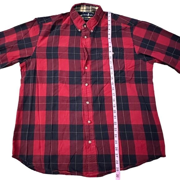 T. Harris London ~ Gentleman’s Fit ~ Red and Black Plaid Shirt ~ size XL - Picture 6 of 9